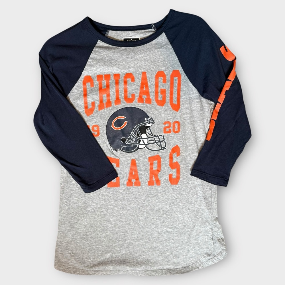 Chicago Bears Women's Raglan Top - Navy and Gray